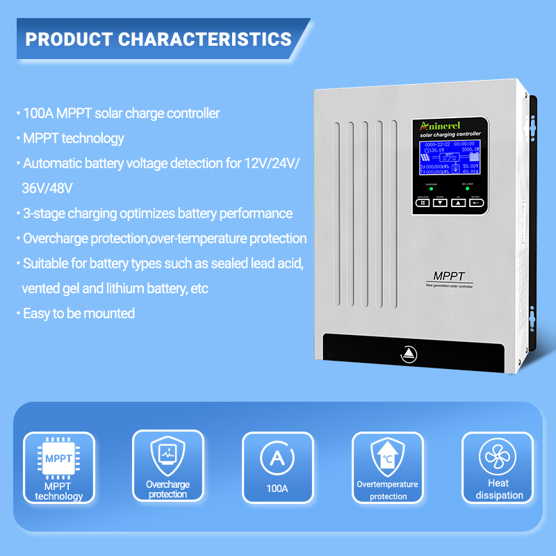Aninerel 100A Solar Charge Con - Lifepo4 12V 100Ah Bms Bluetooth 评论和价格
